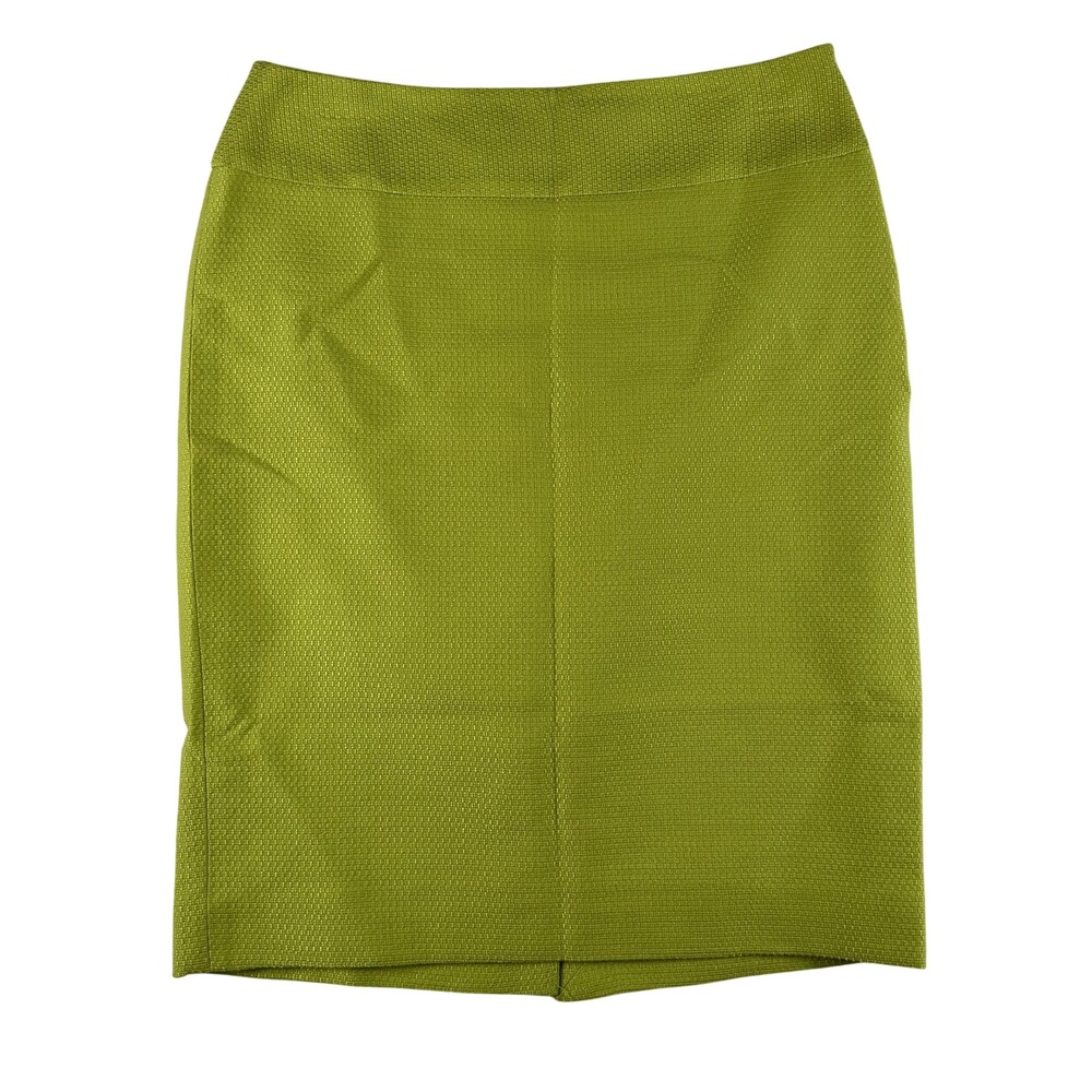 The Limited Skirt Womens 2 Green Tweed Knee Length Pencil Lined Zip Slit Career